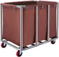 Commercial Laundry cart with Wheels,400L Large Laundry Basket with Wheels,Laundry Hamper on Wheels Heavy Duty with Steel Frame and Oxford Cloth, 440Lbs Load (Brown)