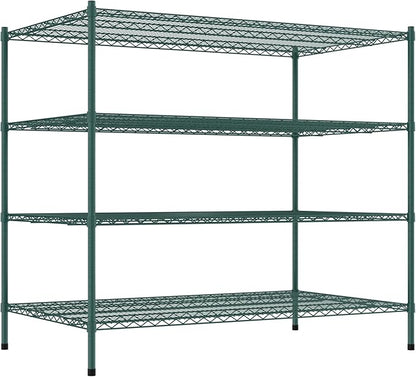 Commercial NSF Listed Green Epoxy Stationary Wire Shelving Kit 36" x 60" x 54", with 4 Shelves Perfect for Warehouse, Walk-in Refrigerator, Freezer, Grocery Store, Restaurant, Dishroom