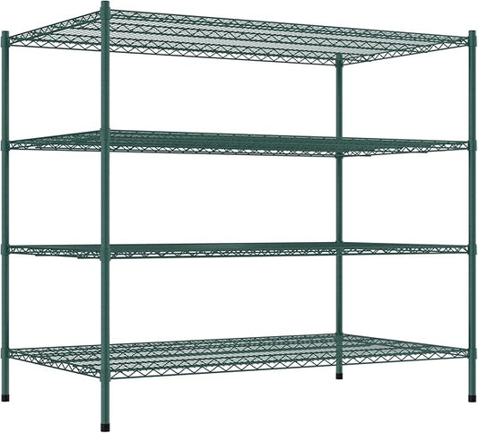 Commercial NSF Listed Green Epoxy Stationary Wire Shelving Kit 36" x 60" x 54", with 4 Shelves Perfect for Warehouse, Walk-in Refrigerator, Freezer, Grocery Store, Restaurant, Dishroom