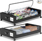 Molutsody Under Bed Storage with Wheels, 2-Pack Underbed Storage Containers with Clear Lids, Under Bed Shoe Storage Organizer, Rolling Under the Bed Storage Bins for Clothes Shoes Blankets (Black)