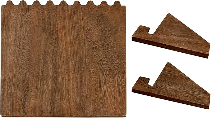 Ikee Design Set of 2 Wood Necklace Jewelry Display Stand for 8 Necklaces, Necklace Display Holder Organizer, Brown Color