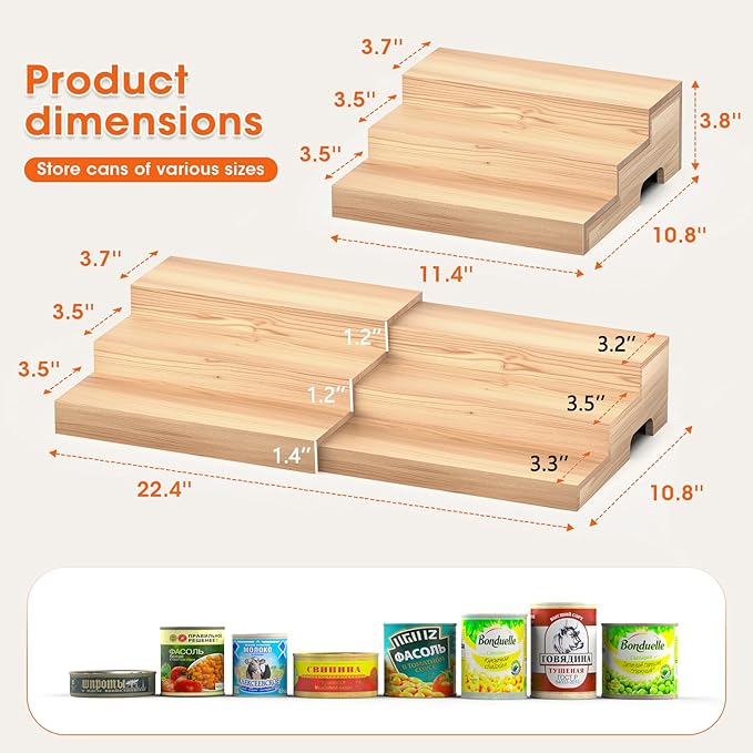 2 Tier Matcha Station, Coffee Bar Station Organizer for Accessories & Can Rack Organizer for Pantry