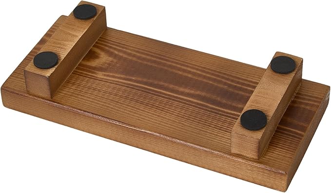 Wood Riser Soap Stand, Wooden Tray for Bathroom Counter, Kitchen Sink Stand for Soap, Pedestal Stand for Table Display, Home Decor, Footed Tray(8.66x3.54 Inch)