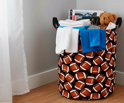 CLOCOR Large Laundry Basket,Waterproof Nursery Hamper,Collapsible Fabric Storage Container,Room Decor,Gift Basket（Big Rugby