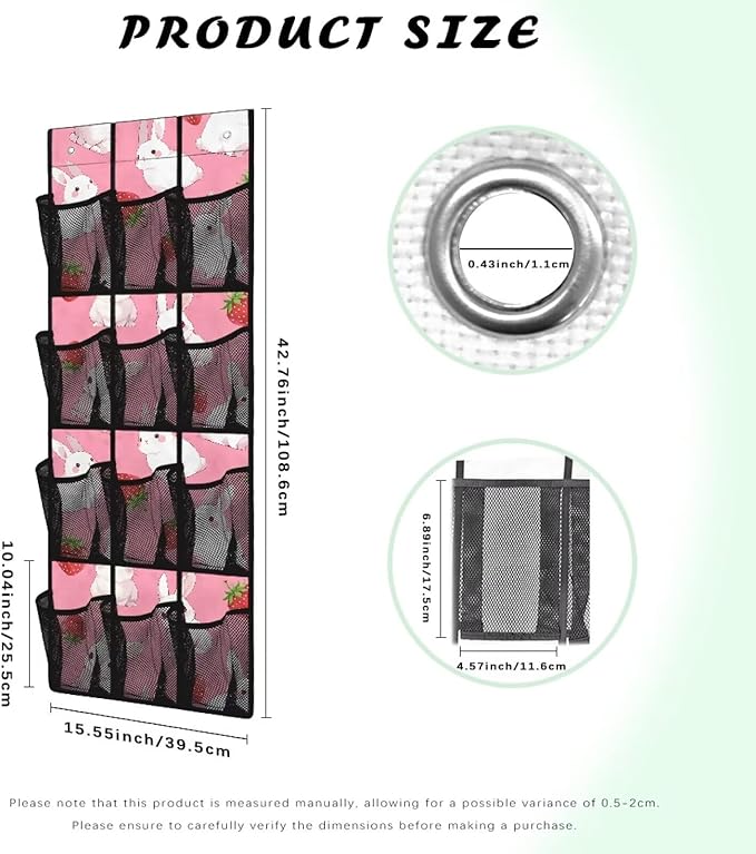 Generic Pink Rabbit Over The Door Shoe Organizer for Cruise Ship Strong Over The Door Storage Organizer Shoes Spandex Fabric Is Not Only Flexible But Also Allows Fit Into Any Space Behind The Door