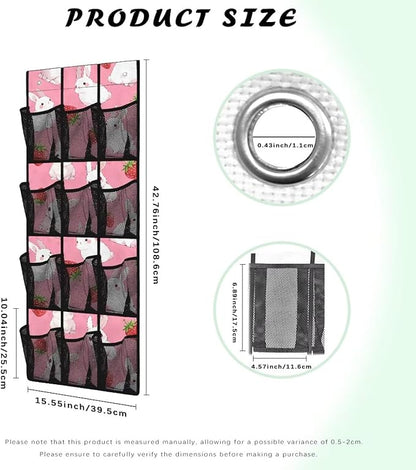Generic Pink Rabbit Over The Door Shoe Organizer for Cruise Ship Strong Over The Door Storage Organizer Shoes Spandex Fabric Is Not Only Flexible But Also Allows Fit Into Any Space Behind The Door