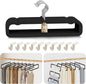 Velvet Felt Pants Hangers 30 Pack – Heavy Duty Space Saving Clothes Hangers with 360° Swivel Hook, Non-Slip Thin Design for Suits, Shirts, Coats, Dresses – Includes 30 Hooks (Black)