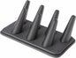 Plymor Gray Faux Leather Ring Finger Display, Seven on Rectangular Base, 6.75" W x 3.5" D x 2.25" H