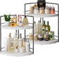 2 Pack Bathroom Counter Organizer,2 Tier Corner Bathroom Counter Organizer, Wooden Vanity Organizer for Bathroom Organizers and Skincare Cosmetics Dresser Storage