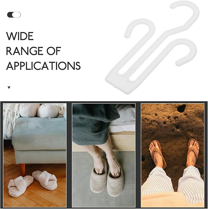 OUNONA 30pcs White Plastic Shoe Hooks Slipper Hangers Multi-functional Shoes Drying Racks Hanging Organizer for Home Closet Storage