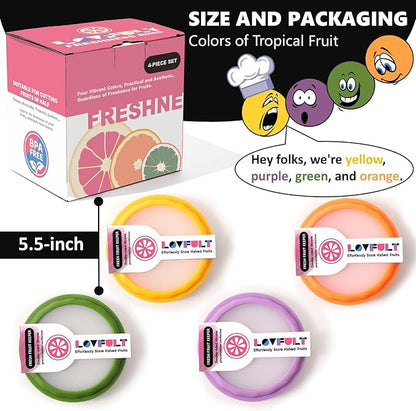 Onion Storage and Avocado Saver - 4-Piece Set Silicone Fruit Storage Box, Multifunctional and Perfect for Lemons, Cheese, Tomatoes, Potatoes, Garlic