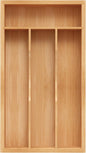 Small Silverware Organizer, Bamboo Kitchen Drawer Organizer, Utensil Holder, Cutlery Tray & Spoon Flatware Storage with Grooved Drawer Dividers (6.7''W x 12''D)