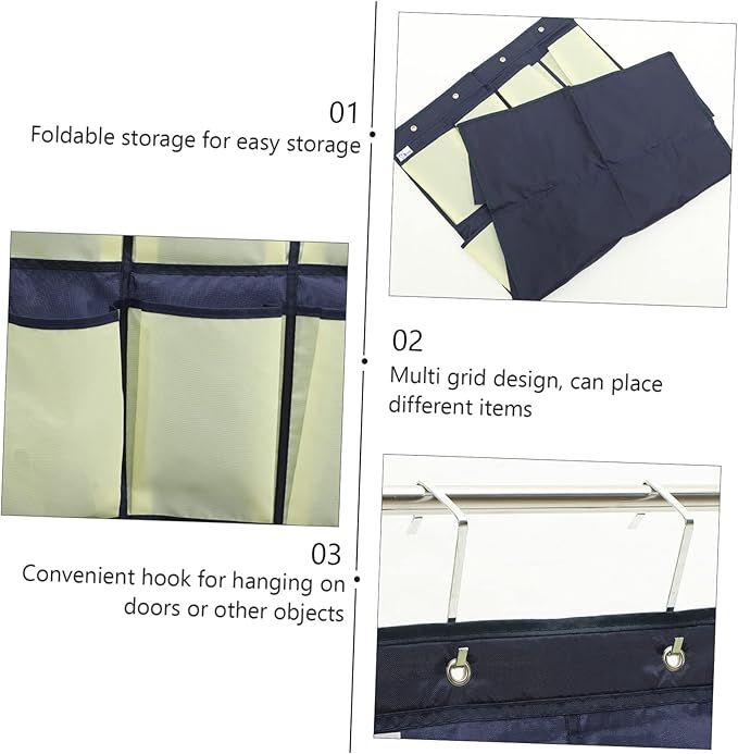 Healifty Closet Door Shoe Bag Hanging Storage Pouch Slots over The Door Organizer Oxford