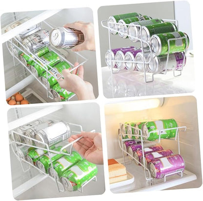 1PC Iron Soda Can Holder Portable Beer Rack Organizer for Home Kitchen Stackable Beverage Dispenser for Bar Office and Living Room Storage