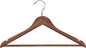 Proman Products KSA9029 15" Kascade Wooden Hangers 50 Pack for Women and Kids Clothing, Unique Ring Design, Space Saving Pants Clothes Hanger with Pants Bar and Shoulder Notches, Walnut