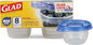 Glad GladWare Mini Round Food Storage Containers with Lids, Small BPA Free Reusable Plastic Snack Containers with Lock Tight Seal for Lunch, Portion Control, and On the Go, 4 Oz, 8 Count