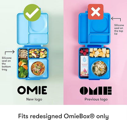 OmieBox (2 pack) Leakproof Dips Containers To Go, Salad Dressing Container, Condiment Container with Lids - Food Safe Silicone - 4 ounces (Sea Blue/Green)