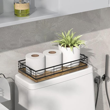 Toilet Paper Basket, 2PCS 13 Inch Bathroom Tank Tray Toilet Tank Basket Top of Toilet Storage Toiletries Organizer for Bathroom, Living Room and Kitchen