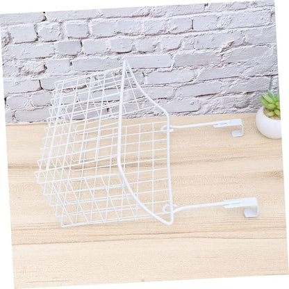 VICASKY White Hanging Storage Rack Over Door Basket for Kitchen Cabinet Bathroom Office Ventilated Organizer with Easy Installation Rust Resistant Saving Storage