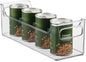 iDesign Stackable Plastic Pantry Bin with Handles for Cabinets or Fridge, Clear, Made in USA