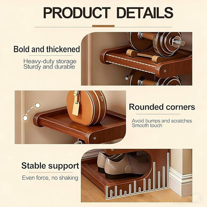 Vertical Shoe Rack 7 Tier, Bamboo Narrow Shoe Rack for Small Spaces, Freestanding Shoe Storage Organizer for Entryway Closet, Space Saving Skinny Shoe Shelf