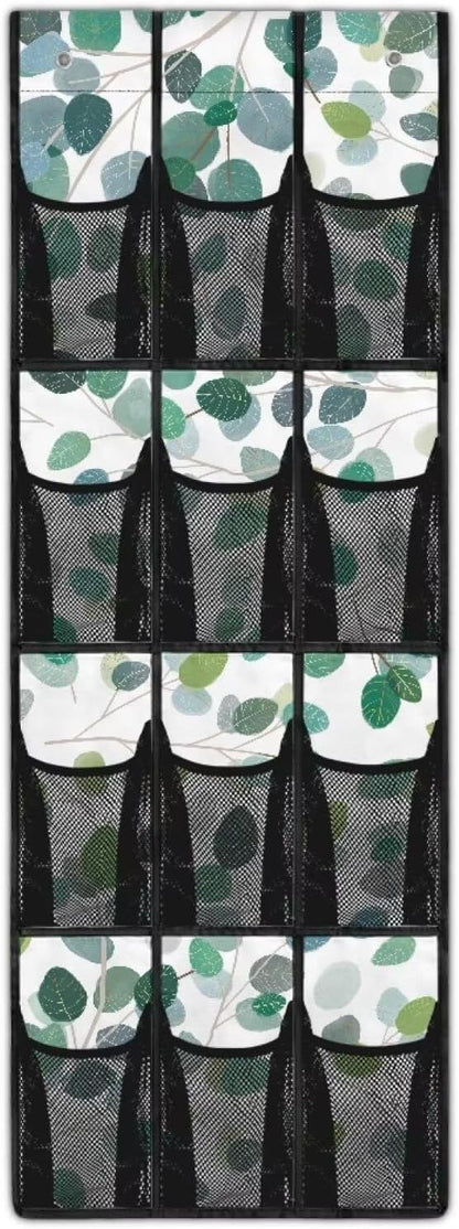 Leaves Over the Door Shoe Organizer,12 Large Breathable Mesh Pockets,Space Saving Hanging Storage Holder,Closet Rack Hanger Hangs on Closets for Shoes,Accessories,Home Essentials