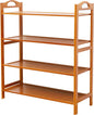 SANPON Bamboo Shoe Rack 4 Tier Shoe Organizer for Closet Entryway Shoe Rack Free Standing Shoe Shelf Flat Brown