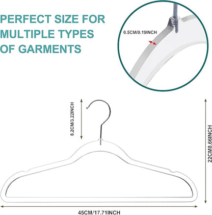 Quality Hangers Clear Plastic Hangers for Clothes | 50 Pack - 17.5 Inch | Heavy Duty Hangers Space Saving Crystal Acrylic | 360 Degree Swivel Hook and Notches (Clear, 50)