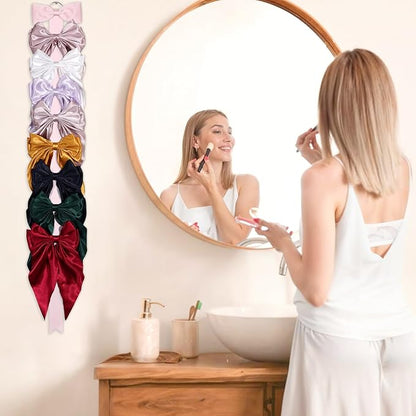 3 PCS Bow Holder for Girls Hair Bows, Ribbon Hair Clip Oraganizer Hair Barrettes Storage for Women,Wall Hanging Alligator Clip Hair Accessories Organizer Bedroom College Dorm Decor (Pink-3pcs)