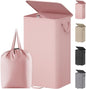 Lifewit Single Laundry Hamper with Lid and Removable Laundry Bags, Large Collapsible 1 Dividers Dirty Clothes Basket with Handles for Bedroom Laundry Room Closet Bathroom College, 100L Pink
