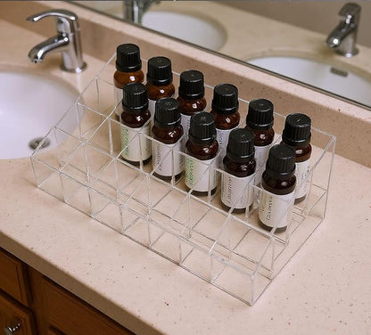 3Pack Essential Oil Holder,24Slots Plastics Essential Oil Storage,for Bottles Perfumes and Nail Polish Shelf,Essential Oil Organizer,Makeup Storage Rack