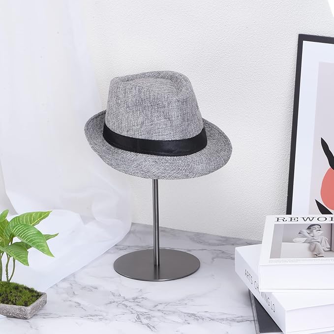 uxcell Metal Hat Display Stand 2 Pack Adjustable Tabletop Hat and Wig Rack Holder for Baseball Cap, Fedora Hat, Cowboy Hat - Black