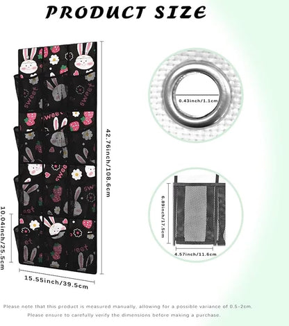 Sweetheart Bunny Door/Wall Shoe Organizers,Back of Door Shoe Organizer,Space Saving Hanging Storage Holder,Closet Rack Hanger,Shoe Bag,Classroom Headphone Storage with 12 Pockets