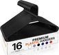 HOUSE DAY Black Plastic Hangers 16 Pack, Space Saving Coat Hanger, Clothes Hanger with Non Slip Hooks, Plastic Clothing Hangers for Closet, Ideal for Everyday Use on Shirts, Coats, Pants, Dress