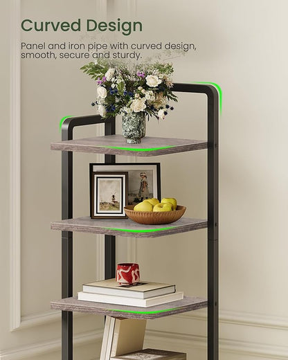 CHOEZON 6-Tier Vertical Shoe Rack, Narrow Shoe Tower, Corner Shoe Storage Organizer, Shoe Shelf, for Small Spaces, Industrial Style, for Entryway, Hallway, Living Room, Greige and Black TXJ06BG