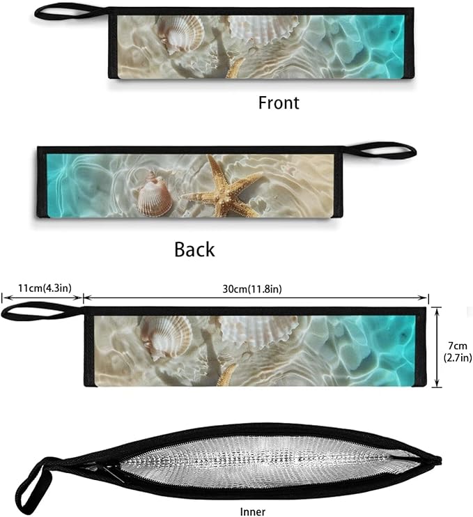 COEQINE Starfish Utensil Holder For Kitchen Travel Portable Cutlery Pouch Metal Straws Case With Handles Portable Small Storage Bag for Fork Spoon Knife Organizer Holder for Pcnic Outdoor