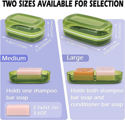 AIDIMMING Travel Soap Case, Bath Soap Holder, Bar Soap Dish with Lid for Traveling,Portable Bar Soap Container for Traveling, Camping, Gym, Bathroom (Green)