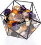 ELLDOO Black Glass Coffee Pods Holder, 15 Sided Geometric Box Coffee Pod Organizer for K Cup Espresso, Tea Bags Sugar Packets Storage Holder for Kitchen Coffee Bar Office Counter
