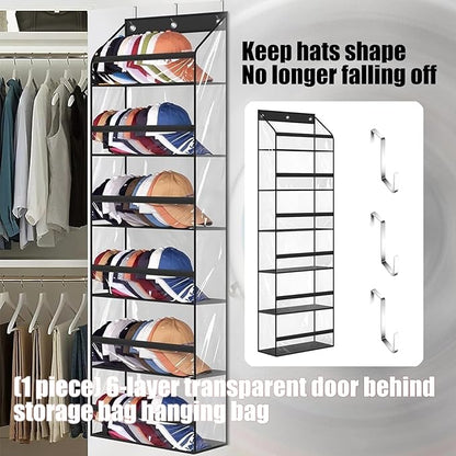 ordinarYone Multiple Layer Clear Over The Door Storage Organizers With 6 Compartments For Efficient Home Organization Saving Space