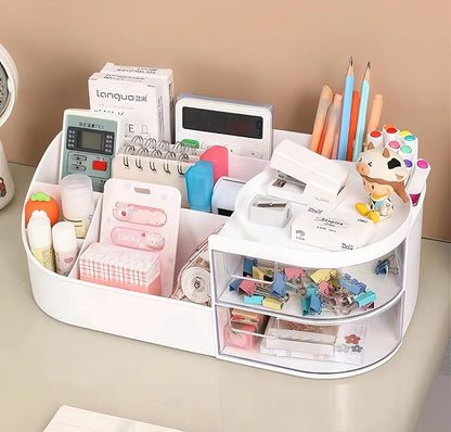 Makeup Storage Organizer with Drawer, Countertop Cosmetic Organizer for Vanity, Multi-purpose Cosmetic Storage Case Organizer for Dressing Table, Bedroom and Bathroom Countertop