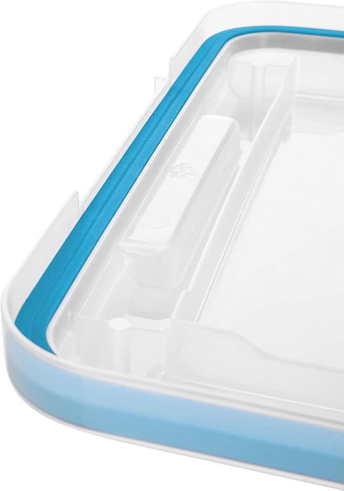 Sterilite 37 Qt Gasket Box, Stackable Storage Bin with Latching Lid and Tight Seal, Plastic Container to Organize Underbed, Clear Base and Lid, 4-Pack
