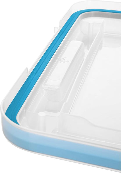 Sterilite 37 Qt Gasket Box, Stackable Storage Bin with Latching Lid and Tight Seal, Plastic Container to Organize Underbed, Clear Base and Lid, 4-Pack
