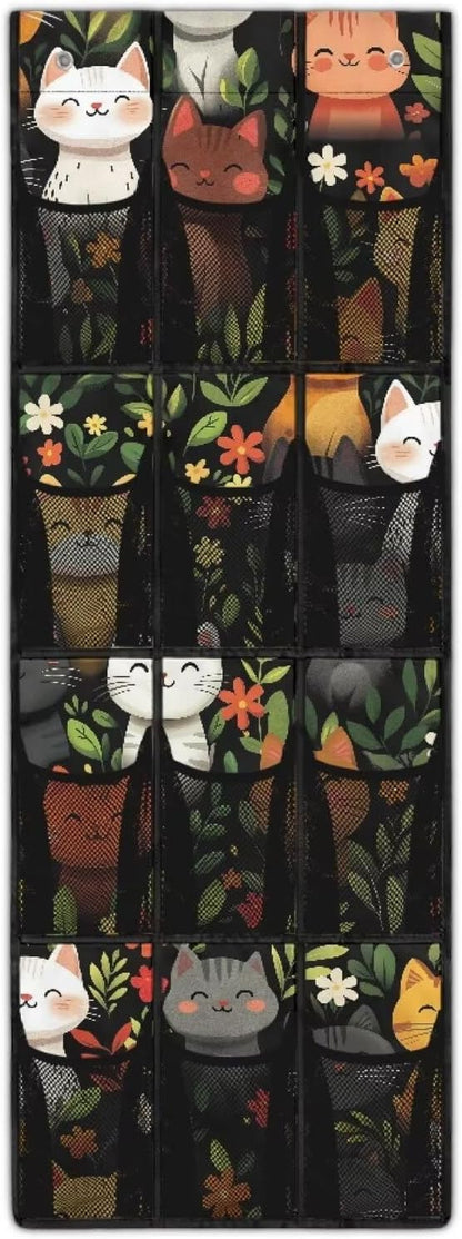 Generic Cute Cat Back of The Door Organizer Reusable Over The Door Organizer Bedroom Meet Diverse Storage Needs and Make Finding Things More Convenient and Efficient