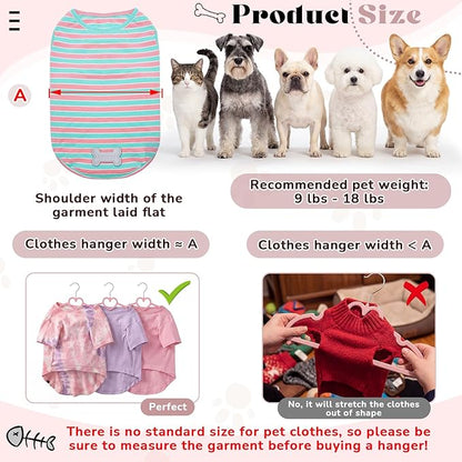12 Pcs Pink Dog Clothes Hangers 13'' Non-Slip & 360° Swivel Pink Velvet Pet Hangers for Dogs and Cats Rustproof Metal Hooks, Space-Saving for Home Storage & Grooming Salons