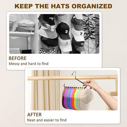 Hat Organizer for Baseball Caps - 2 PCS Hat Hangers for Closet - Stainless Steel Hat Rack - Cap Holder Hat Storage Holds 20 Caps - Birthday Gifts for Men & Women