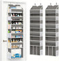 2-Pack Over The Door Organizer Hanging 6-Shelf Storage Organizer with 50lb Heavy Duty Perfect for Bathroom Closet Nursery Bedroom Pantry Laundry (Grey)
