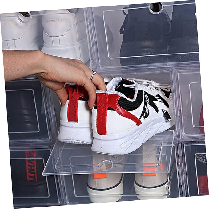Hemobllo 6pcs Clamshell-type Shoes Box Plastic Storage Case Shoe Organizer Space-saving Sturdy Simple Design