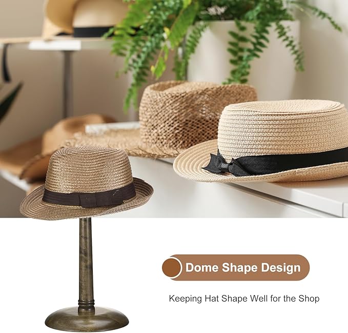 uxcell Hat Rack Stand and Tabletop Wig Display Stand with Dome Design 13 Inch Height for Baseball Caps, Fedora, Wigs, Coffee