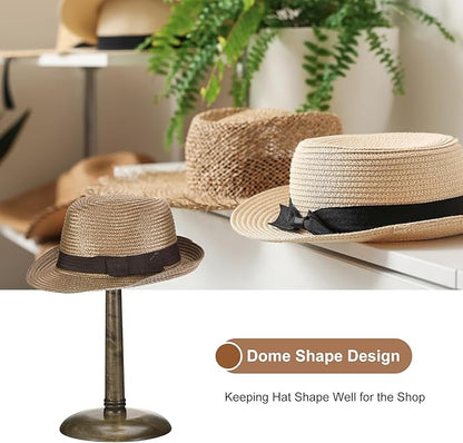 uxcell Hat Rack Stand and Tabletop Wig Display Stand with Dome Design 13 Inch Height for Baseball Caps, Fedora, Wigs, Coffee