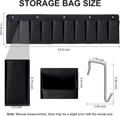RVZONE RV Shoe Pockets 10 Pockets Heavy Hanging Bedside Storage Organizer with Sturdy Hooks Storage Pockets Hangs on bed for Shoes Toys and Tool Accessories